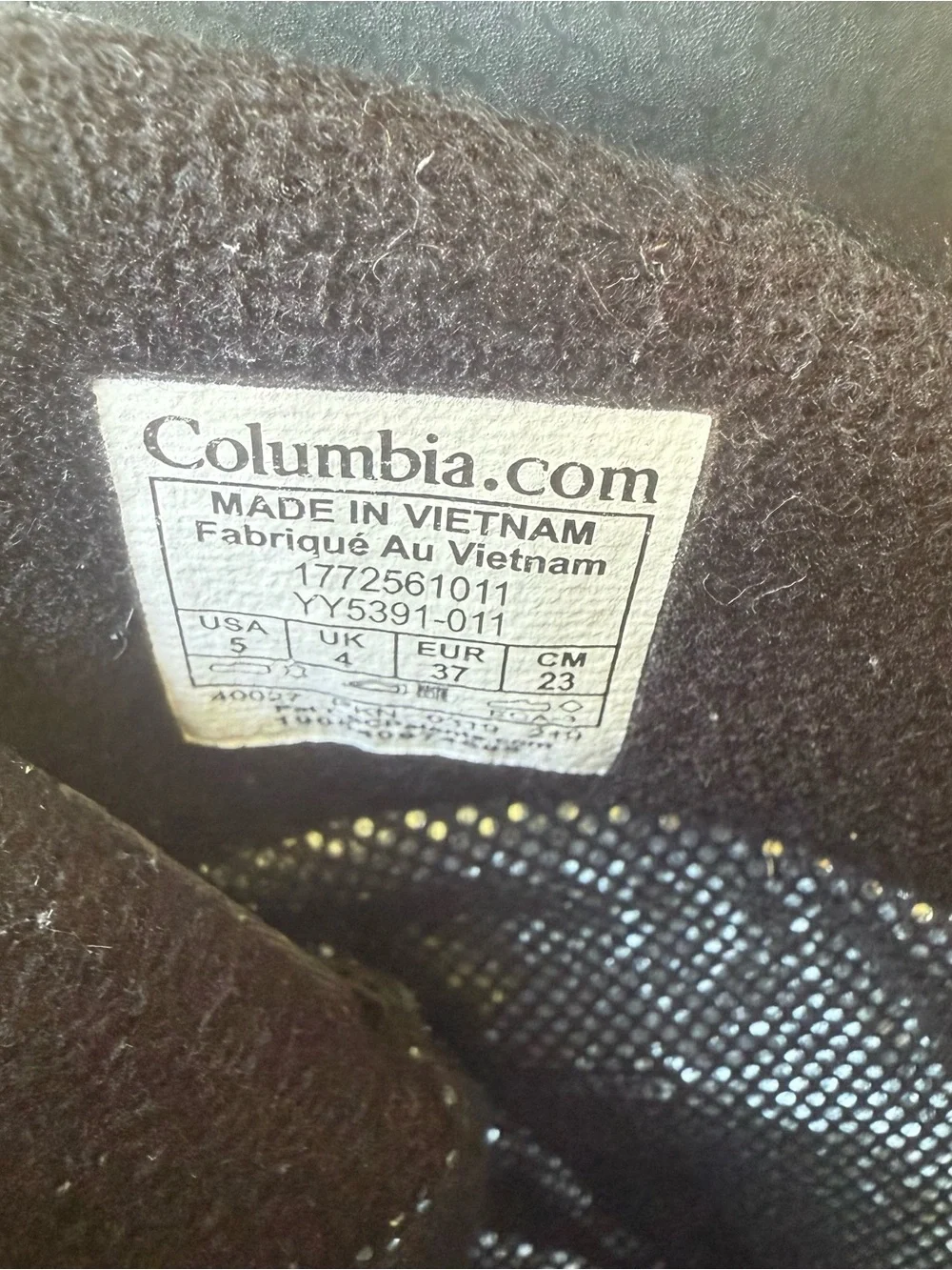 Columbia Youth Bugaboot Plus IV Omni-Heat 200g Black Blue Winter Snow Size 5